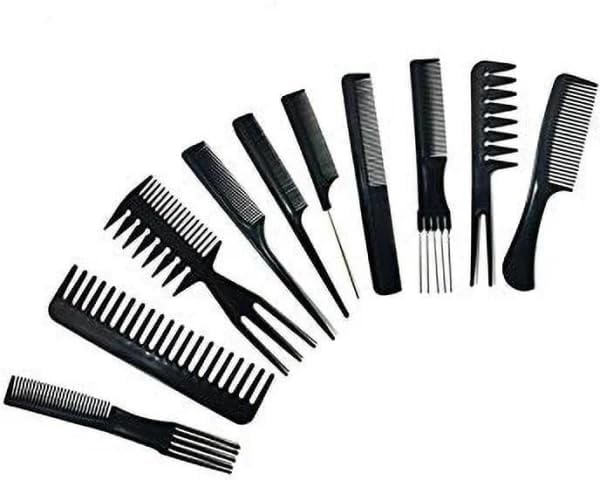 10 Pcs Multipurpose Salon Hair Styling Hairdressing Hairdresser Barber Combs Professional Comb Kit