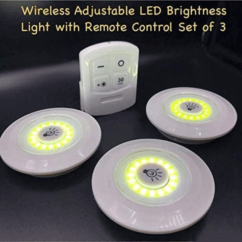 LED Remote Control Lights – Tap Lights with Self Adhesive for Cabinet, Wardrobe & Kitchen