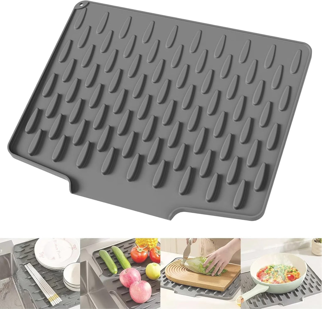 Sink Mat Black Durable Non Slip Design Protects Sink Surface Prevents Scratches And Keeps Kitchen Clean Size  26x32cm