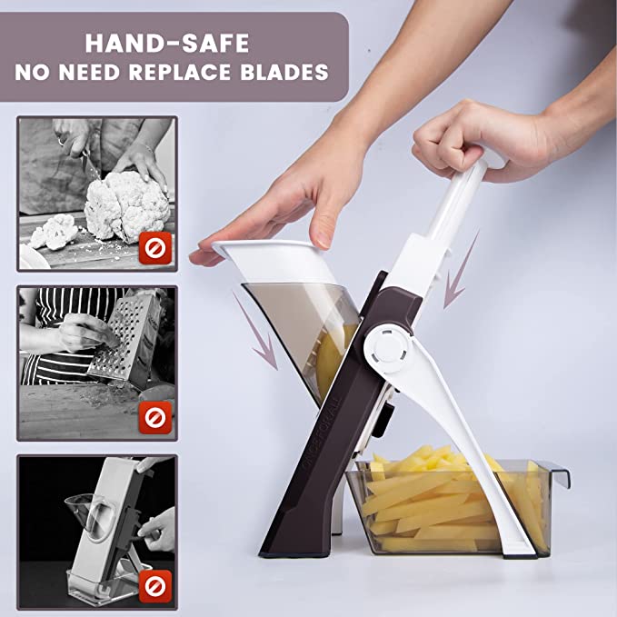 Mandoline Vegetable Cutter Slicer Chopper Multi Function Cutter Vertical Vegetable Cutter Kitchen Shredder Grater Single Blade Random Color