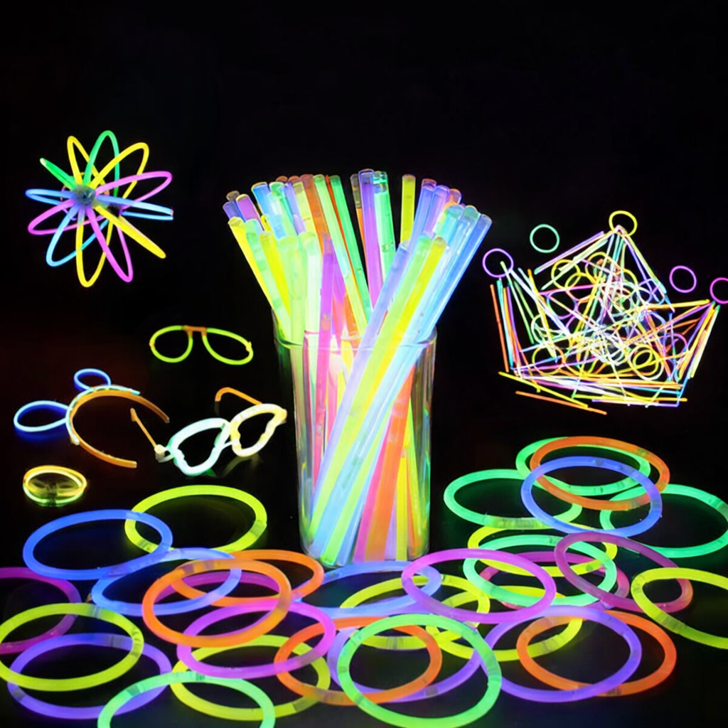 Deno Swim Premium Glow Sticks Party Pack (50pcs in 1 Box) – 8 Hours Long-Lasting Glow