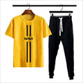 Premium Micro Men’s Tracksuit Nasa Print – Comfortable Sportswear | Gym & Workout Suit - Black Medium