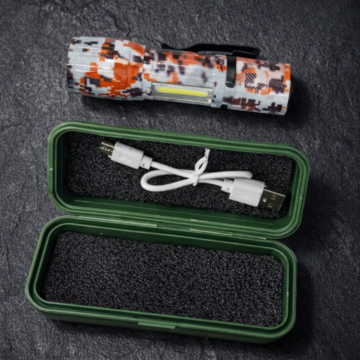 Commando Mini Rechargeable LED Tactical Flashlight with Storage Box