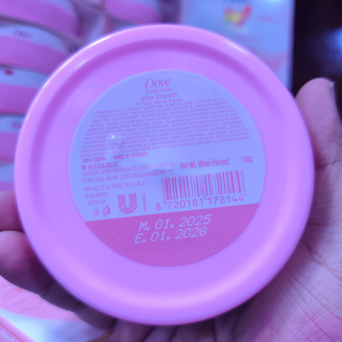 Dove Face Body Cream Providing Gentle Care Durable Quality Comfortable Use Everyday Skin Nourishment Support - 150g