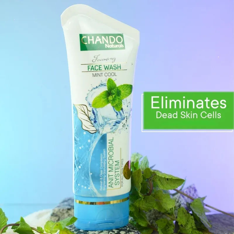 CHANDO Naturals Foaming Face Wash Mint Cool – Anti-Microbial Daily Cleanser for Oily & Acne-Prone Skin (100ml)