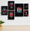 Motivational Wooden Wall Art Frame Set 6 Pcs Inspirational Quotes Be Strong Think Big Never Stop Do Or Die Premium Quality Wooden Frames For Home Office