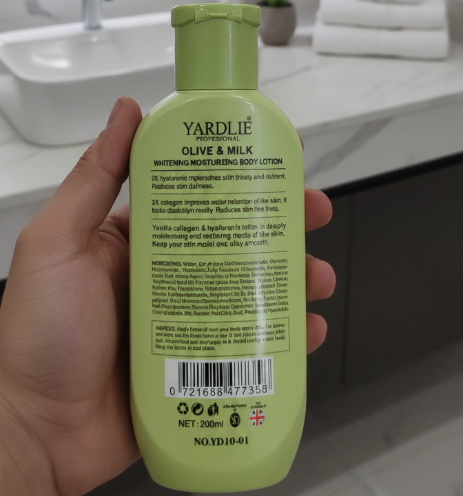 Yardlie Professional Olive Whitening Moisturizing Body Lotion Smooth Application For Skincare - 200ML