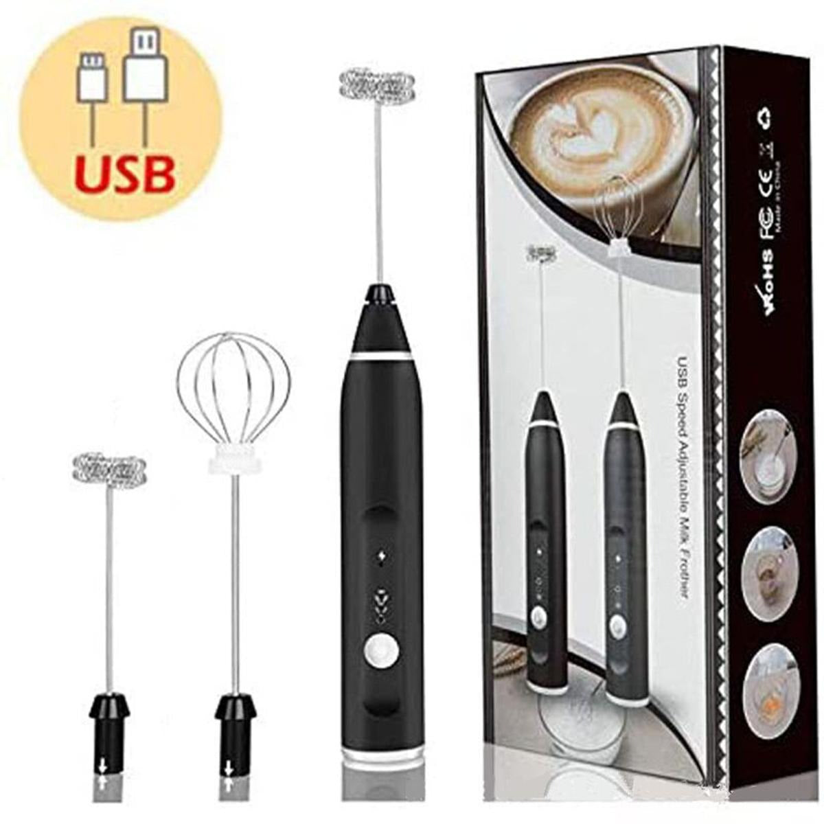 Handheld Electric Milk Frother Whisk Egg Beater Usb Rechargeable Coffee Blender Household Milk Shaker Mixer Foamer Food Blender Random Color 1944050