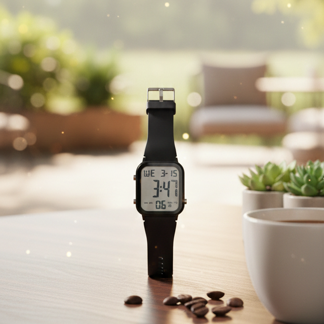 Digital Sports Watch with Stopwatch, Waterproof Design, LED Display, Alarm & Durable Outdoor Performance for Men & Women