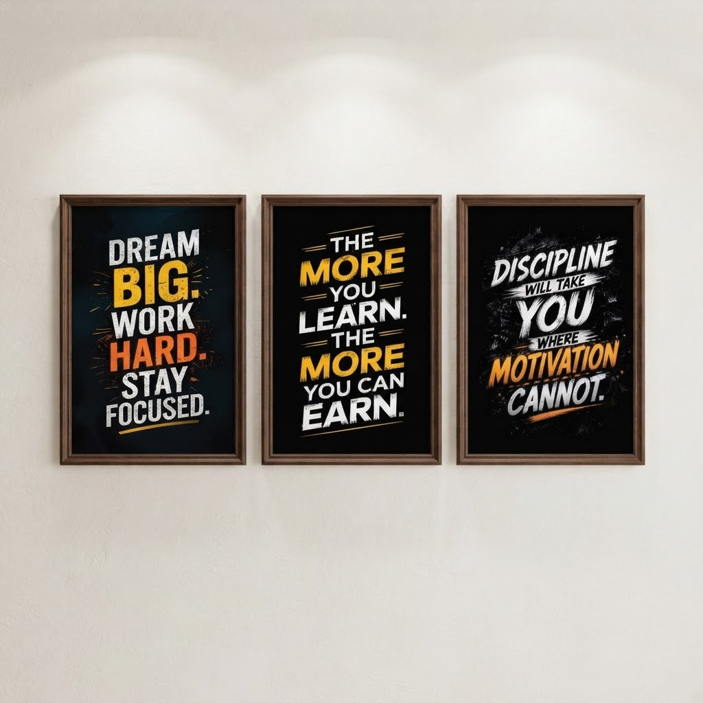 Set of 3 Premium Wall Art Photo Tiles – Home Decor Accessory Designed For Interior Styling And Daily Living Space Routine - Size: 8x11