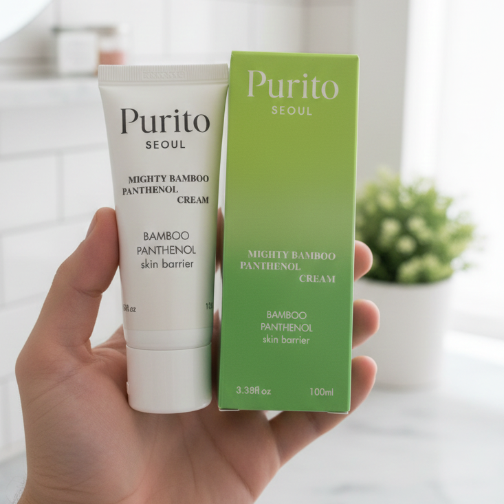 Purito Seoul Mighty Bamboo Panthenol Cream Smooth Hydration Gentle Care Easy Absorption - 100ML