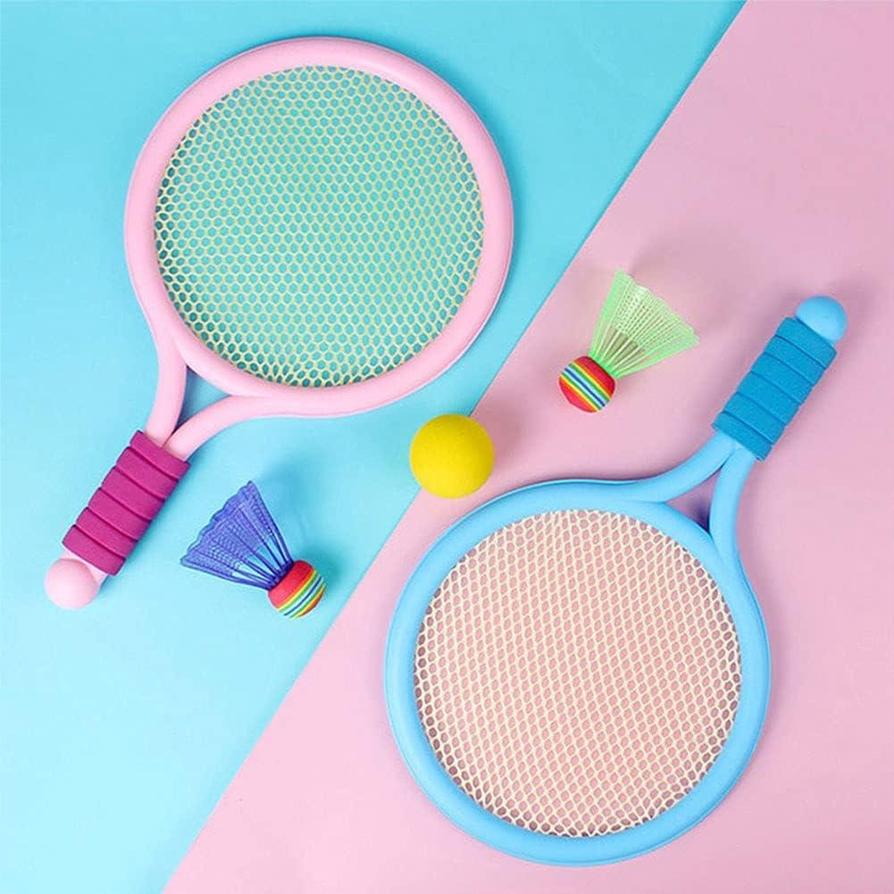 Kids Badminton & Tennis Racket Set – Easy-To-Handle Outdoor Sports Toy With 2 Rackets, 1 Ball, And 1 Shuttlecock For Fun Indoor & Outdoor Play (Random Color)