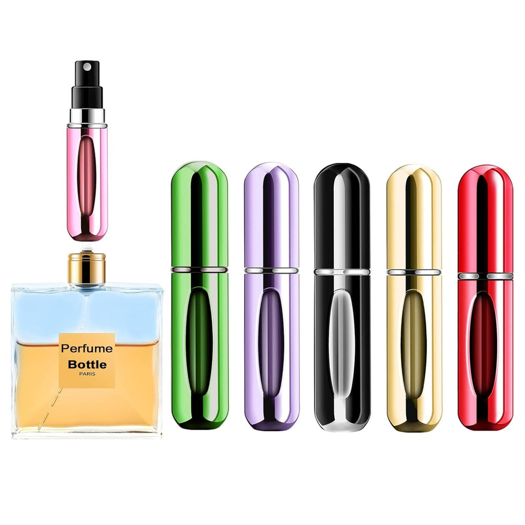 Pack of 2 5ml Metal Body Perfume Atomizer Spray Bottle - Random Color