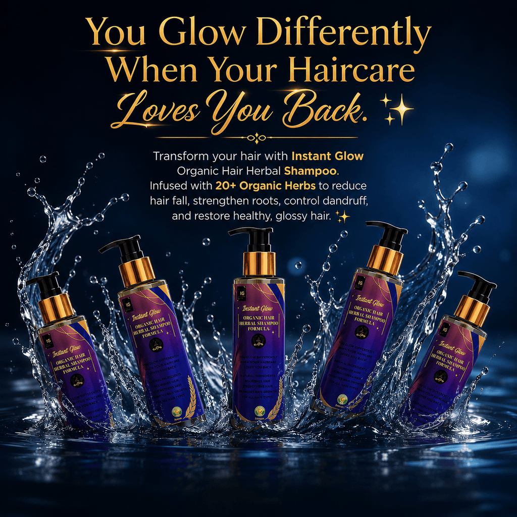 Instant Glow Herbal Shampoo 20+ Formula 150ml | Organic Herbal Hair Shampoo for Hair Growth & Hair Fall Control | Dandruff & Frizz Control | Scalp Nourishing Shampoo