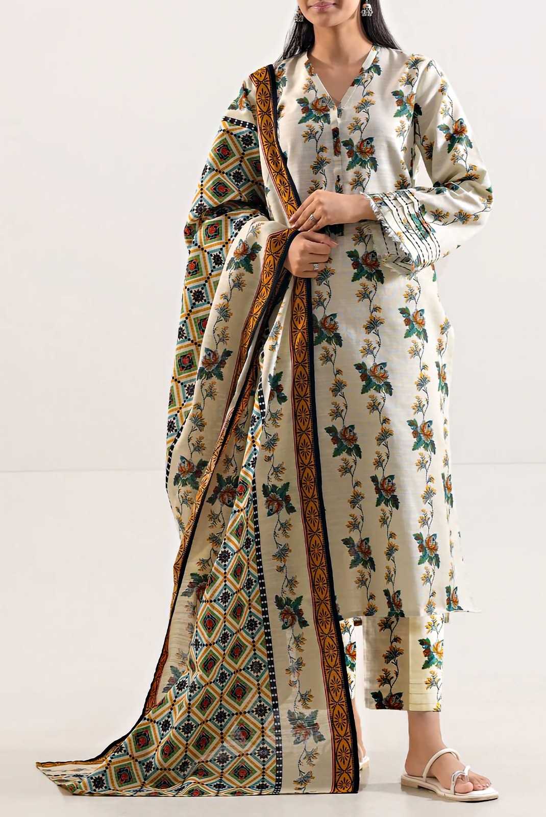 Saya Premium 3-Piece Printed khadder Suit – Unstitched winter Collection