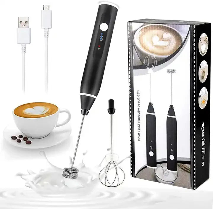 Rechargeable Coffee Beater (Big Box) | 2-in-1 Coffee & Egg Beater | 3-Speed Electric Frother & Mixer