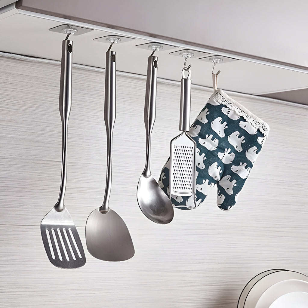 Transparent Self-Adhesive Wall Hook – Strong Hold | No Drill | Damage-Free Hanging Pack of 10