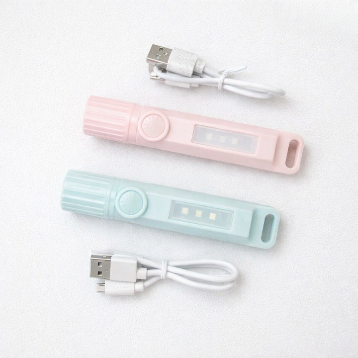 Rechargeable LED Torch Light with USB Charging Cable (Random Color)