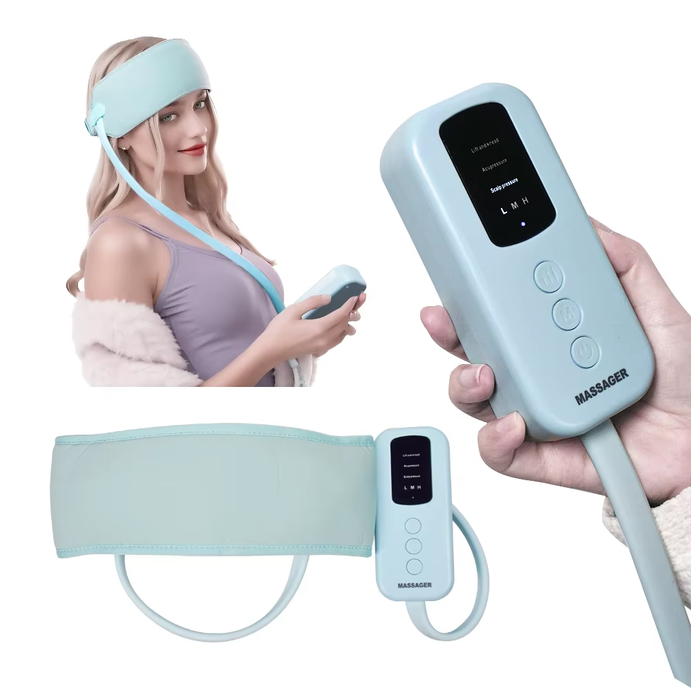 360 Degree Relaxation Electric Head Massager With Air Compression Kneading Heat Therapy Type C Port Rechargeable