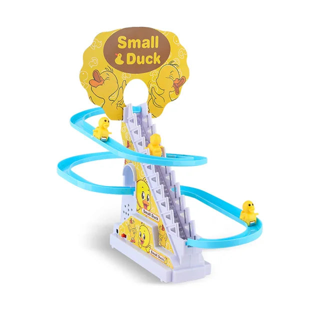 Small Duck Climbing Stairs Toy Diy Racing Track Toy Music Duck Roller Coasterrandom Color 1352022