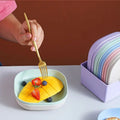 10Pcs Multi Function Spit Bone Plate Set Household Food Grade Plastic Elliptical Plate Set
