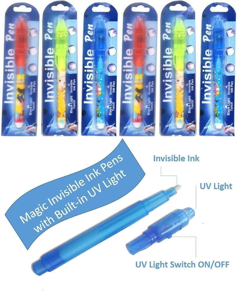 Secret Message Pen Invisible Colorless Ink Or Spy Magic Pen With Uv Light Set Of 6
