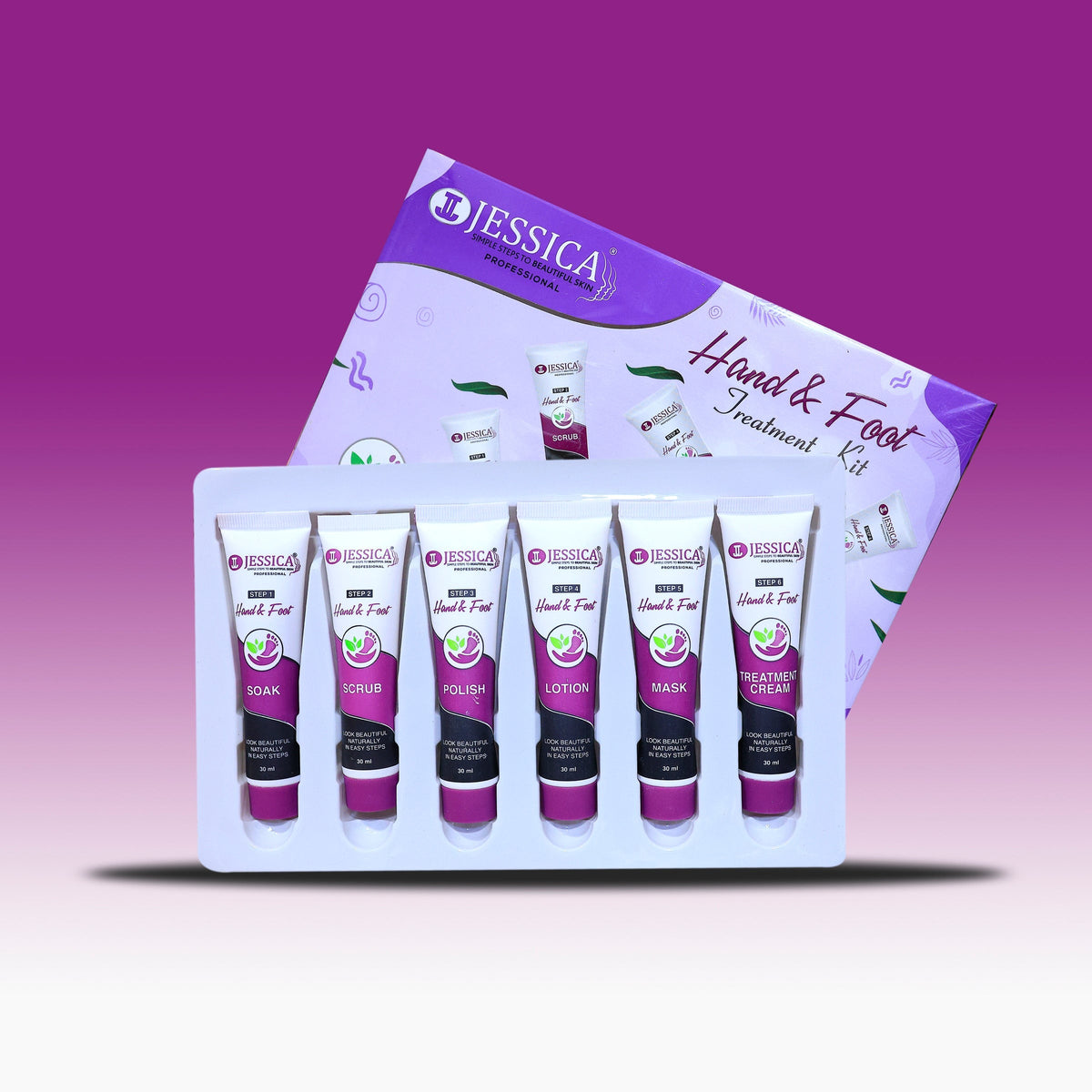 Jessica Hand & Foot Treatment Kit – 30ml Each Tube | Complete 6-Step Professional Care Set