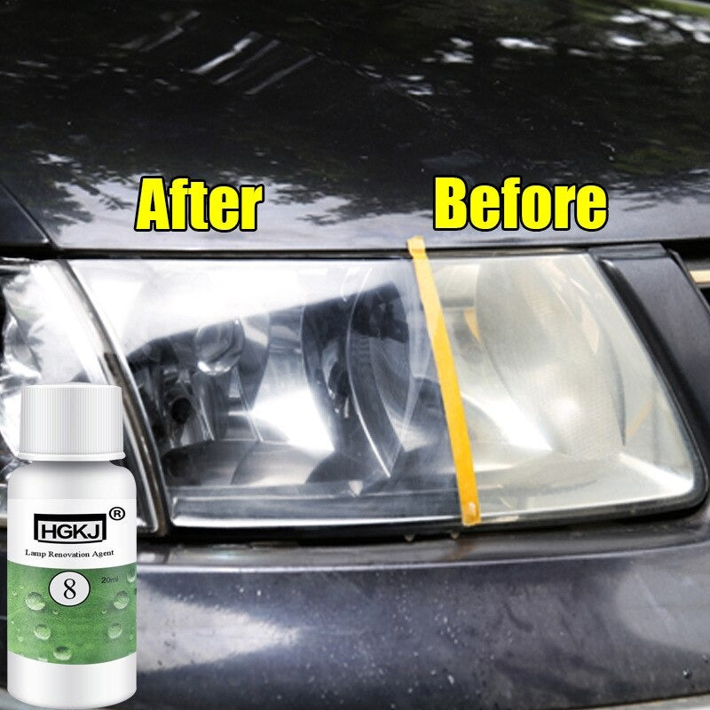 HGKJ-8 50ml Car Headlight Restoration Agent Powerful Cleaner For Clear Shine And UV Protection | Restores Cloudy Yellowed Headlights To Like-New Condition - HGKJ-5
