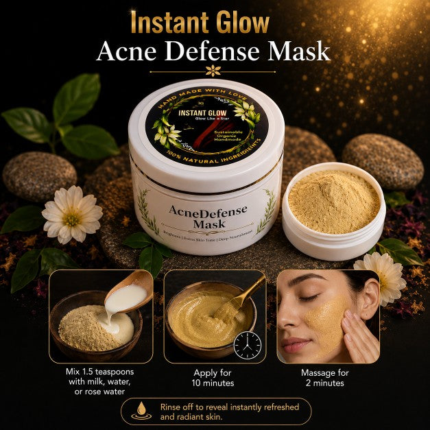 Acne Defense Face Mask 50g – Natural Deep Cleansing Mask for Acne, Oil Control, Blemishes & Clear Skin