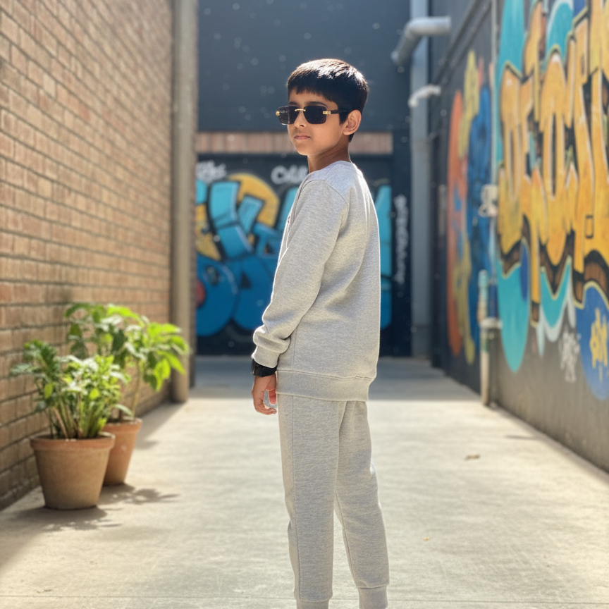 Kids Winter Tracksuit Set | Fleece Jumper & Bottoms for Boys & Girls – Warm Sweatshirt & Trouser Outfit for Cold Weather small
