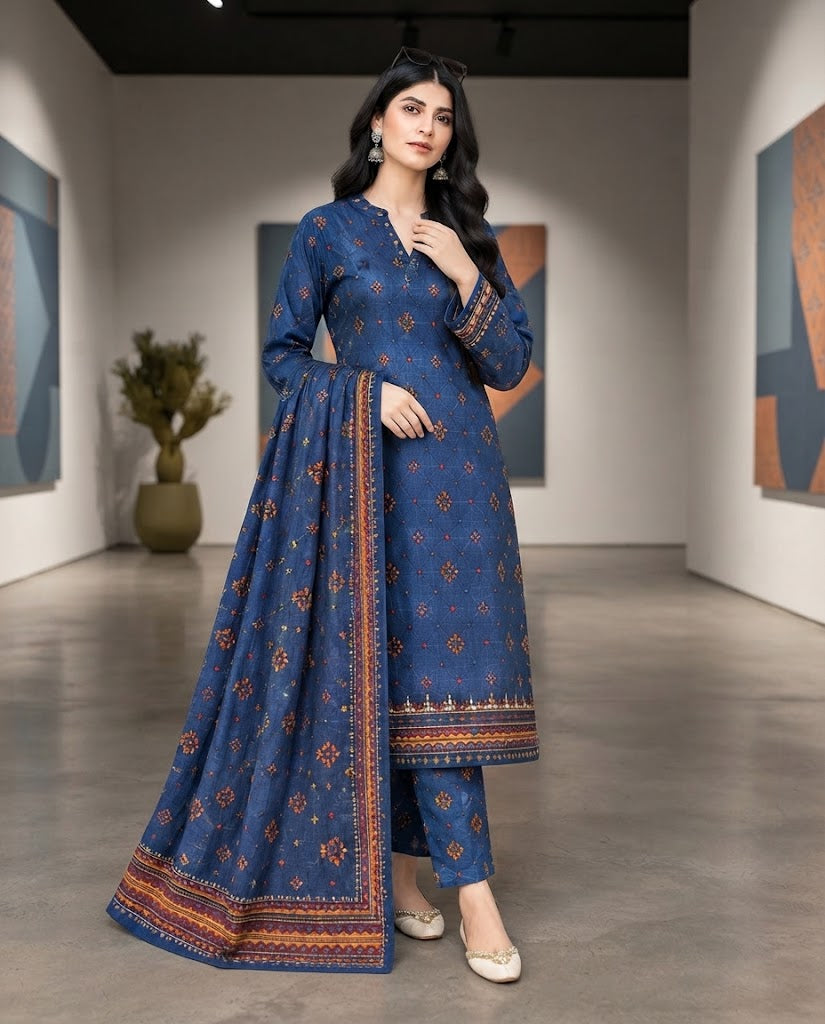 SALIM 3 Piece Printed Lawn Suit – Design 10 | Digital Printed Lawn