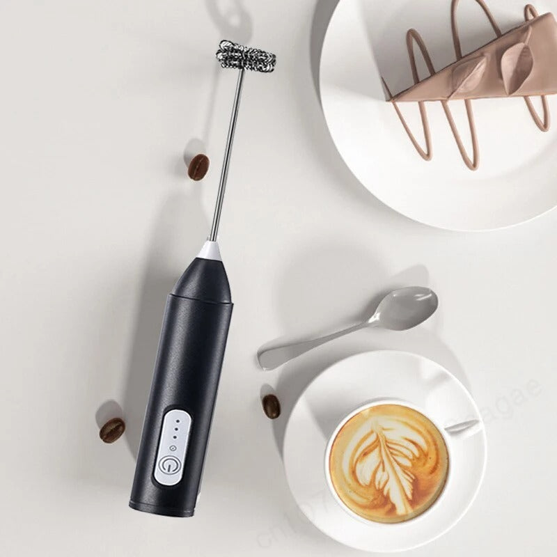 Wireless Milk Frother Electric Type C Handheld Blender Stainless Steel Mini Coffee Maker Whisk Mixer For Daily Kitchen Needs
