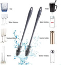 Silicone Feeder Bottle Brush Glass Brush Cup Brushes Long Handle Silicone Bottle Cleaning Brush With Long Handler Random Color