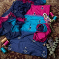 Shamooz silk 3 piece handwork embroidery suit (unstitched)