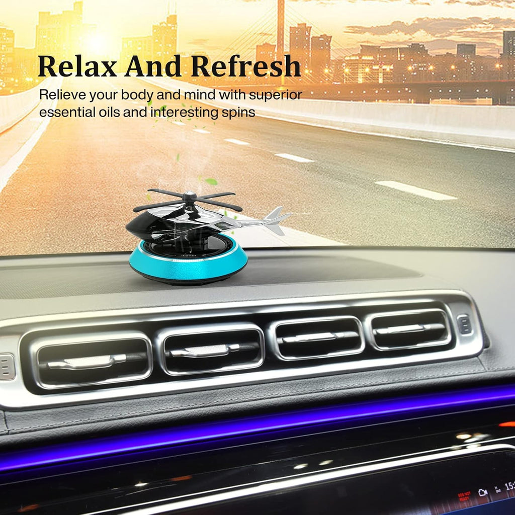 Solar Powered Car Aroma Diffuser – Helicopter Design Air Freshener Perfume for Dashboard
