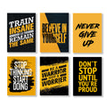 Set Of 6 Motivational Wooden Canvas Frames For Wall Decore Sticky Phototiles