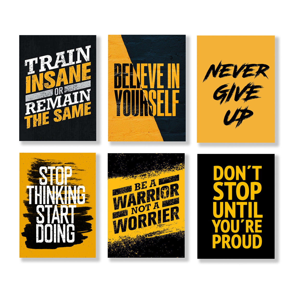 Set Of 6 Motivational Wooden Canvas Frames For Wall Decore Sticky Phototiles