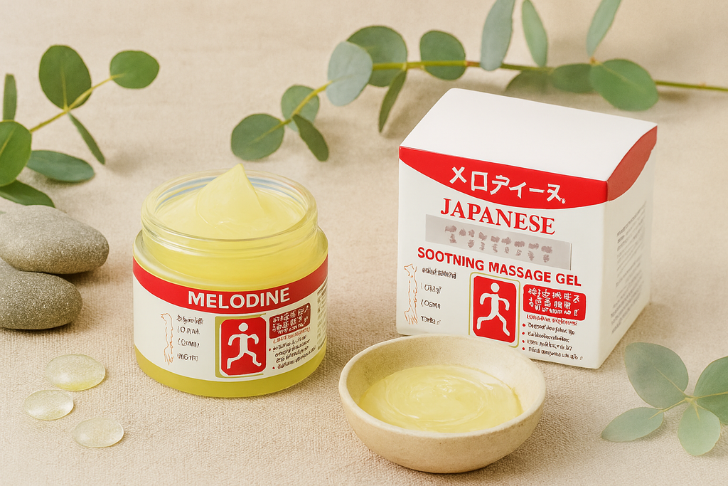 MELODINE Japanese Soothing Massage Gel – Muscle & Joint Pain Relief Cream For Shoulder, Neck, Back & Knee – Fast-Absorbing Herbal Formula