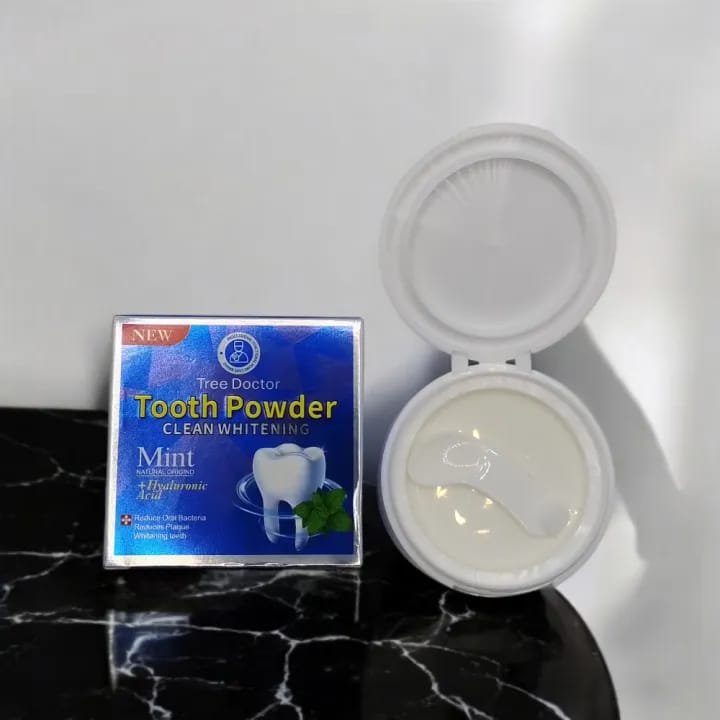 Tree Doctor Tooth Powder – Mint Clean Whitening Formula with Hyaluronic Acid | Plaque Removal & Fresh Breath | 50g