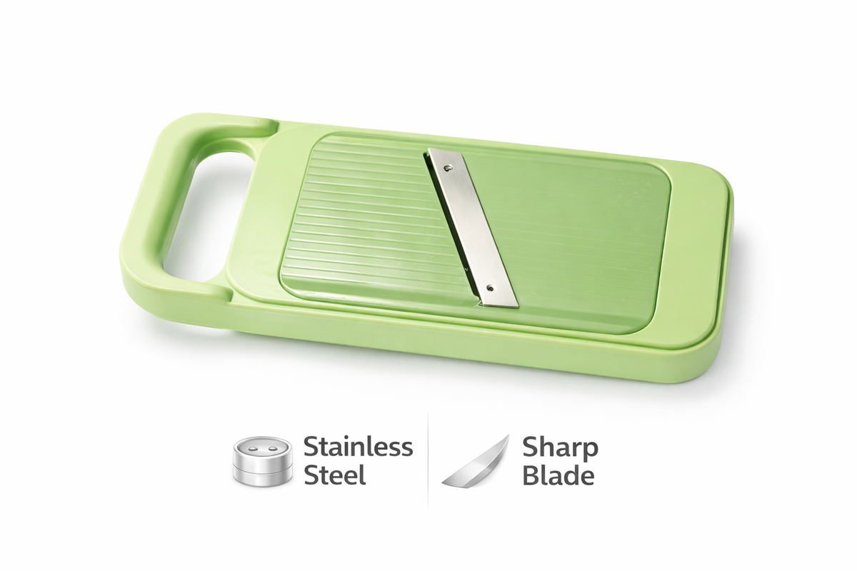 5-in-1 Multi Grater & Mandoline Slicer with Storage Box – Stainless Steel Blades Vegetable & Fruit Cutter