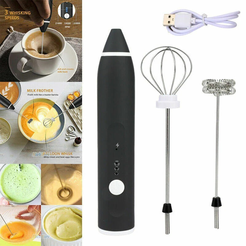 2 in 1 Coffee Beater Rechargeable Smooth Mixing Easy Use Compact Design Comfortable Handling