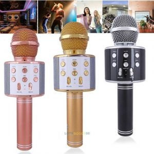 Bluetooth Microphone Karaoke Wireless Microphone Professional Speaker Handheld Microfone Player Singing Recorder Mic Ws 858 Ktv Microphone And Hifi Speaker