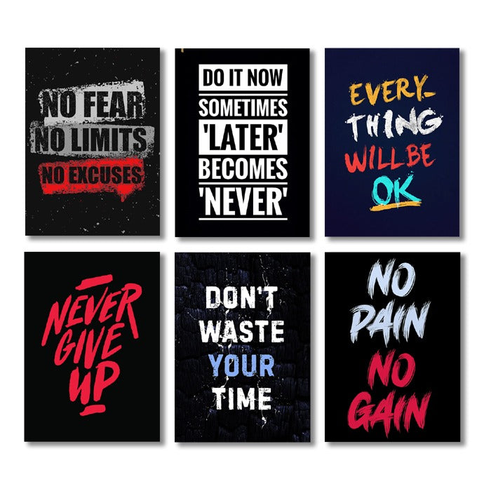 Set Of 6 Motivational Sticky Canvas Frames For Wall Decore Sticky Phototiles 3251761