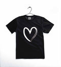 Heart Printed Kids T-Shirt – Soft Cotton Casual Tee for Toddlers & Kids ~ 12-18 Months (Grey)