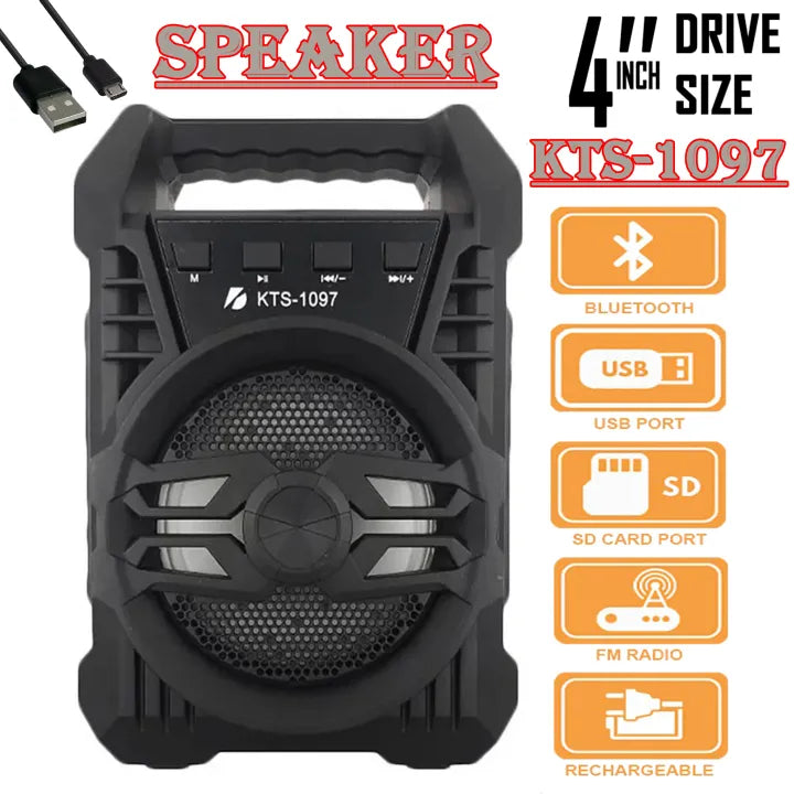 Professional Rechargeable Bluetooth 3.1 Speaker with RGB Light & FM Radio