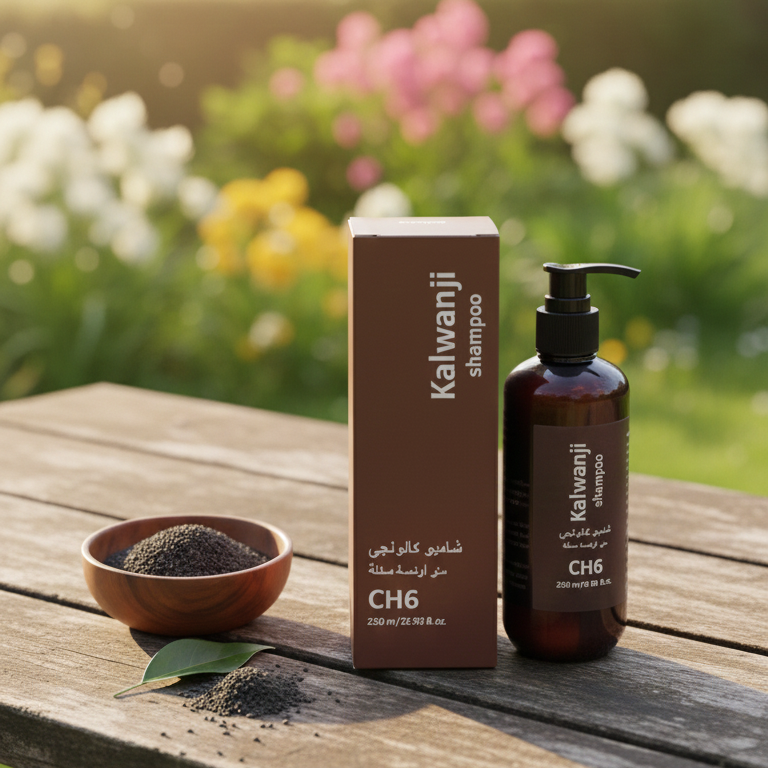 Organic Kalwanji Shampoo CH6 Herbal Black Seed Hair Cleanser Providing Natural Care Gentle Formula - 250ML