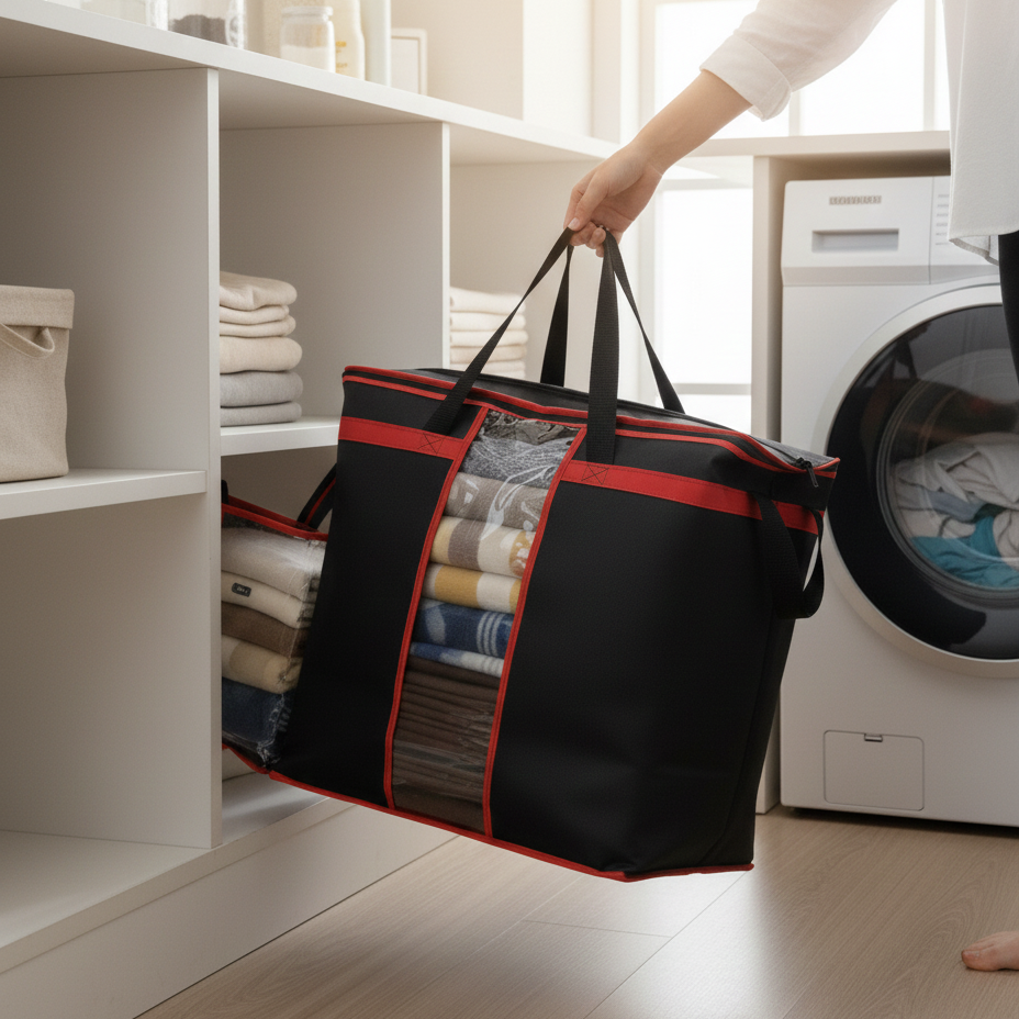 Large Storage Bag Organizers – Heavy-Duty Clothes & Blanket Storage Solution | Foldable, Spacious, Durable