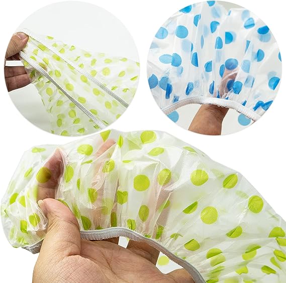 Pack Of 6 Shower Caps Waterproof Shower Cap For Women Reusable Shower Hat Bath Caps With Elastic Band Large Plastic Long Hair Environmental Protection Hats For Ladies Girls Kids Spa Salon