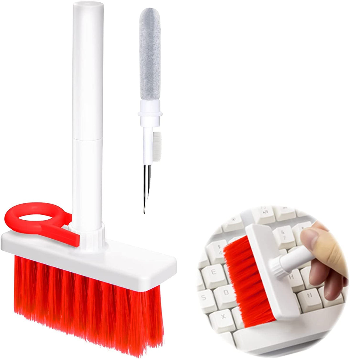 Soft Brush 5 In 1 Multi Function Cleaning Tools Kit For Keyboard Earphone Cleaner Soft High Density Brush Set Random Color 6