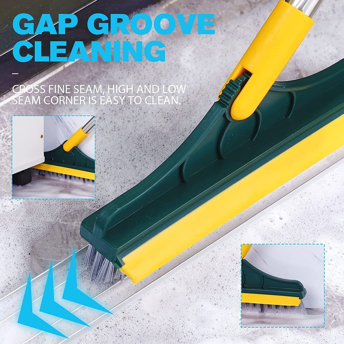 2 In 1 Floor Cleaning Brush With 120 Rotating Head Multipurpose Scrubber For Bathroom Tiles Windows